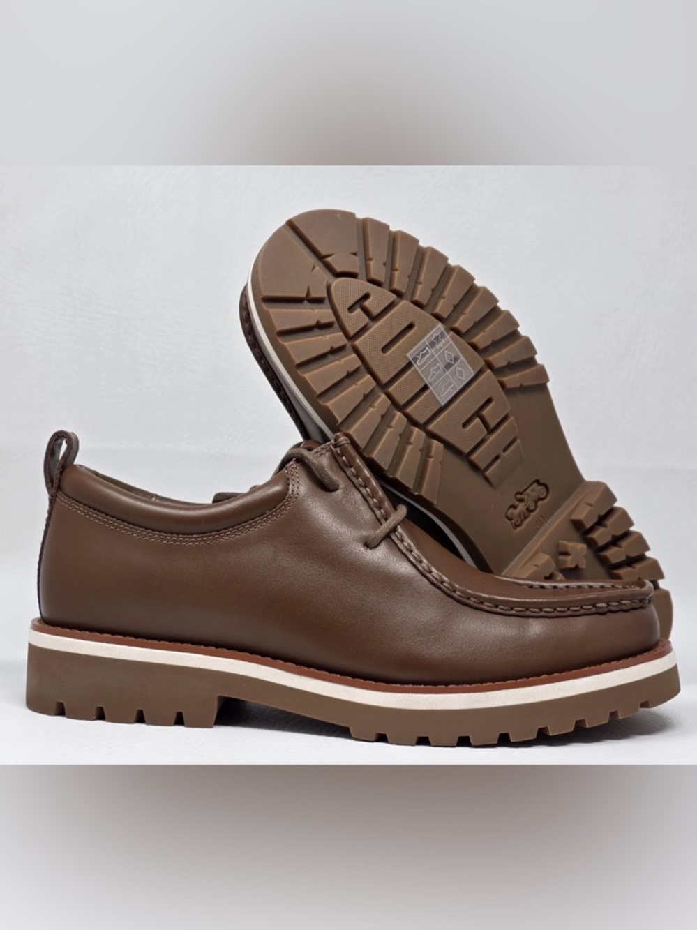Coach Men's Banks Leather Lace-Up Boots Saddle Brown Shoes US Size 8.5 casual - Picture 6 of 6